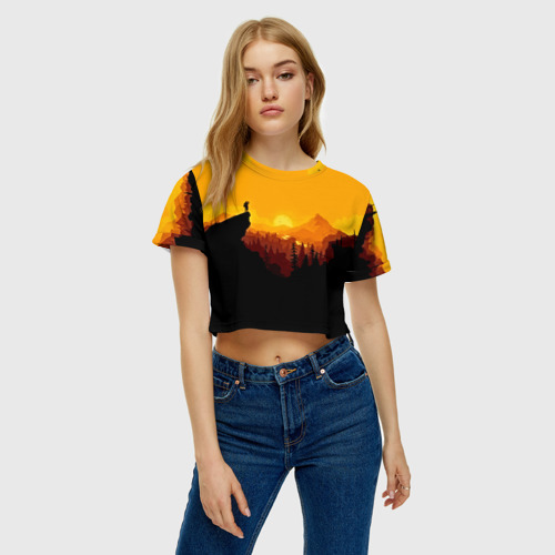 Женская футболка Crop-top 3D Firewatch, цвет 3D печать - фото 3