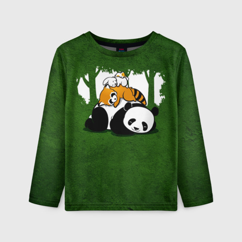 Детский лонгслив 3D Милая панда, цвет 3D печать