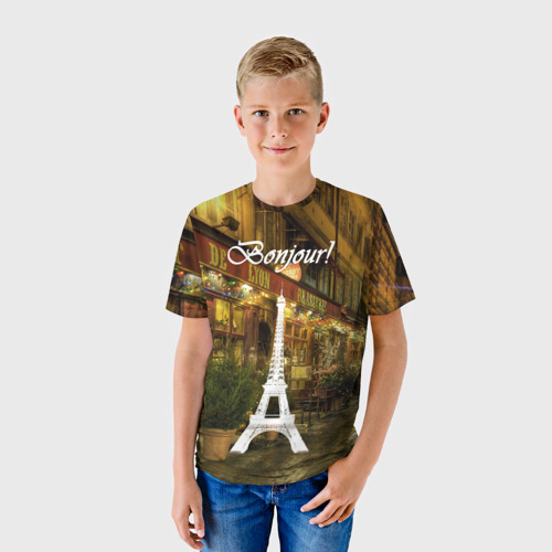 Детская футболка 3D Bonjour, цвет 3D печать - фото 3