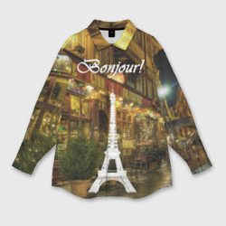 Женская рубашка oversize 3D Bonjour