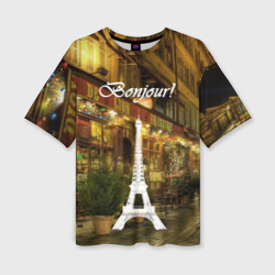 Женская футболка oversize 3D Bonjour