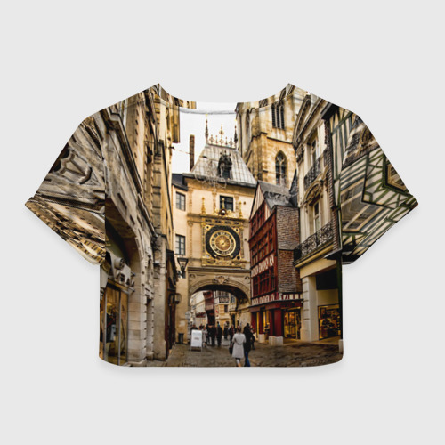 Женская футболка Crop-top 3D Улицы Парижа, цвет 3D печать - фото 2