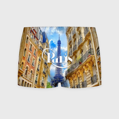 Мужские трусы 3D Париж - Эйфелева башня, цвет 3D печать