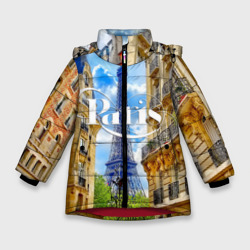 Зимняя куртка для девочек 3D Париж, Эйфелева башня