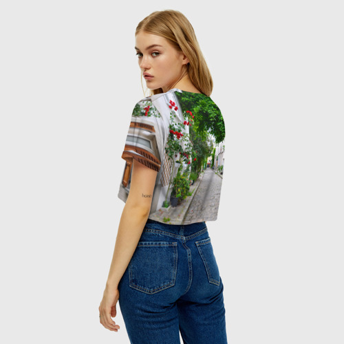 Женская футболка Crop-top 3D Bonjour, цвет 3D печать - фото 5