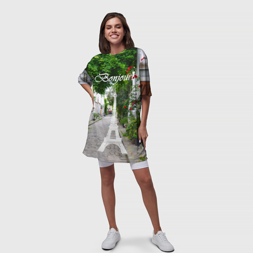 Платье-футболка 3D Bonjour, цвет 3D печать - фото 5