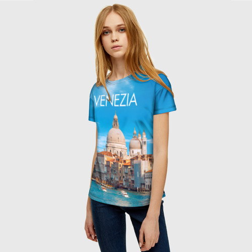 Женская футболка 3D Венеция - архитектура, цвет 3D печать - фото 3