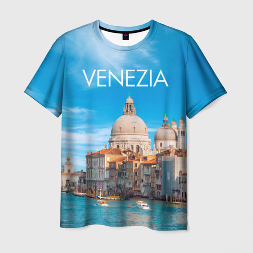 Мужская футболка с принтом Венеция - архитектура, вид спереди №1