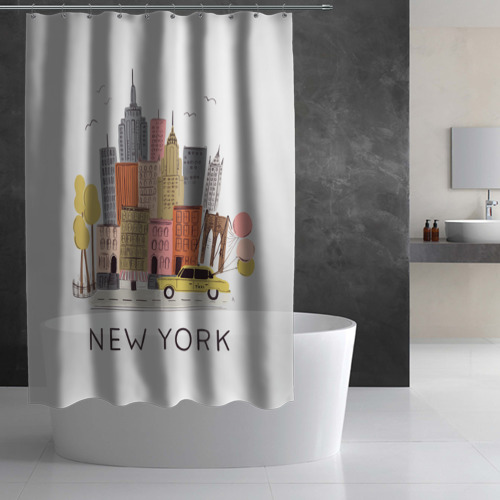 Штора 3D для ванной Нью-Йорк - фото 3