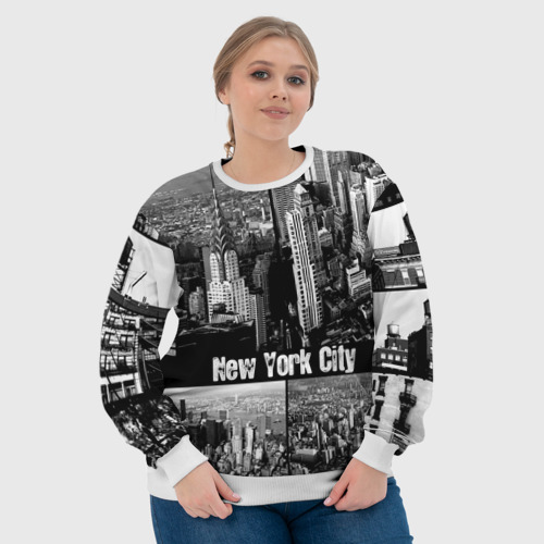 Женский свитшот 3D Улицы Нью-Йорка, цвет 3D печать - фото 6