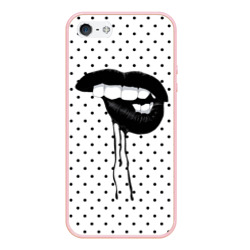 Чехол для iPhone 5/5S матовый Black Lips