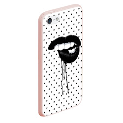 Чехол для iPhone 5/5S матовый Black Lips - фото 2