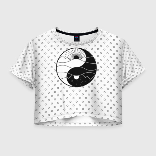 Женская футболка Crop-top 3D От заката до рассвета