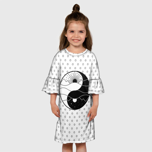 Детское платье 3D От заката до рассвета, цвет 3D печать - фото 4