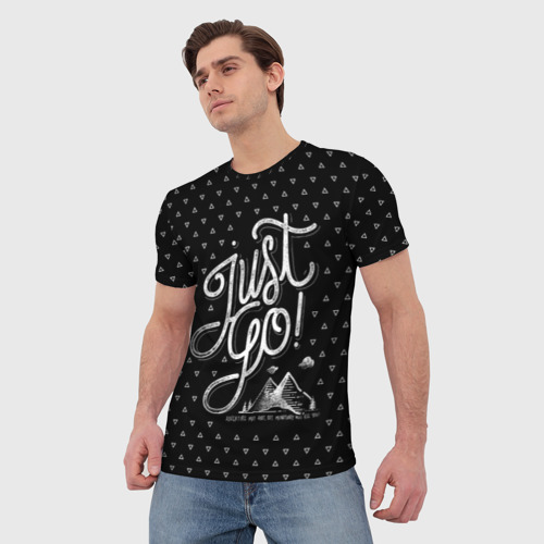 Мужская футболка 3D Just Go, цвет 3D печать - фото 3
