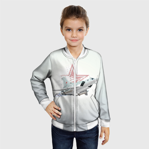 Детский бомбер 3D Ту-22, цвет белый - фото 3