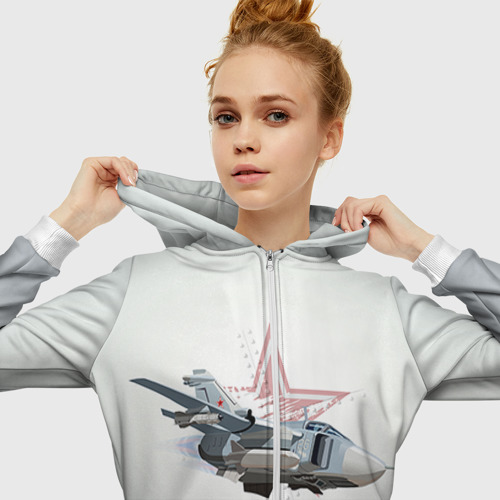 Женская толстовка 3D на молнии Су-24 - фото 5