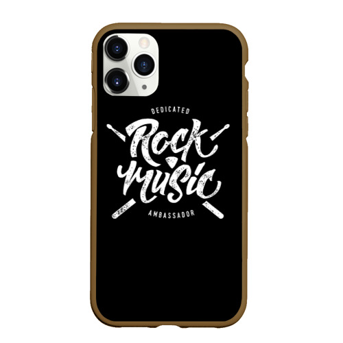 Чехол для iPhone 11 Pro Max матовый Rock Music, цвет коричневый