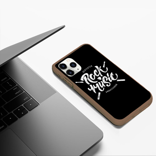 Чехол для iPhone 11 Pro Max матовый Rock Music, цвет коричневый - фото 5