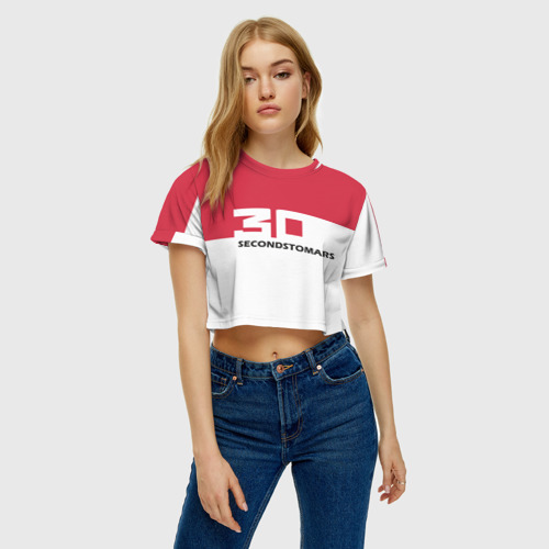 Женская футболка Crop-top 3D 30 Second To Mars, цвет 3D печать - фото 4