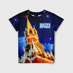 Детская футболка 3D Москва - Спасская башня