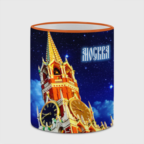 Кружка с полной запечаткой Москва - Спасская башня, цвет Кант оранжевый - фото 4