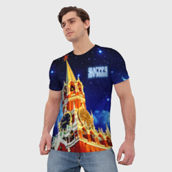 Мужская футболка 3D Москва - Спасская башня - фото 2