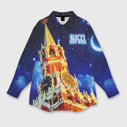 Мужская рубашка oversize 3D Москва - Спасская башня