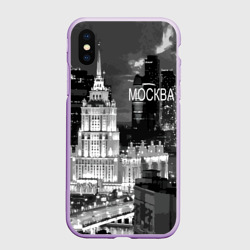 Чехол для iPhone XS Max матовый Огни ночной Москвы