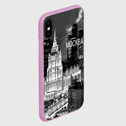 Чехол для iPhone XS Max матовый Огни ночной Москвы - фото 2