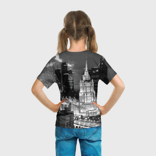 Детская футболка 3D Огни ночной Москвы, цвет 3D печать - фото 6