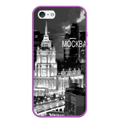Чехол для iPhone 5/5S матовый Огни ночной Москвы