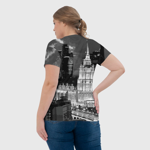 Женская футболка 3D Огни ночной Москвы, цвет 3D печать - фото 7