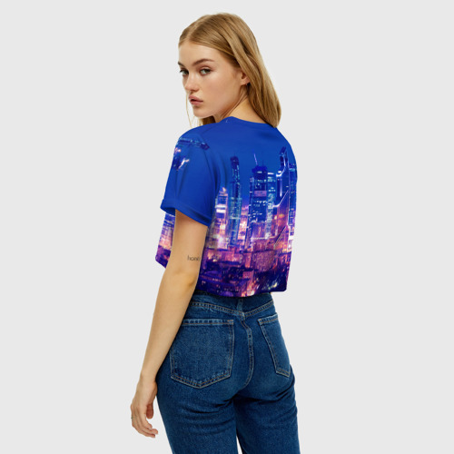 Женская футболка Crop-top 3D Москва, цвет 3D печать - фото 5