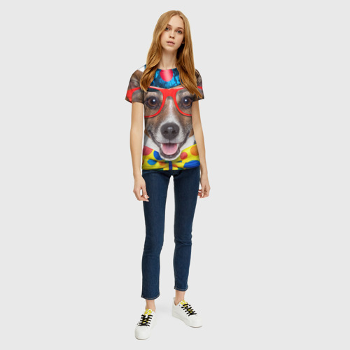 Женская футболка 3D Джек рассел - клоун, цвет 3D печать - фото 5