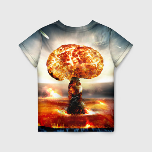 Детская футболка 3D с принтом Атомный взрыв, вид сзади #1