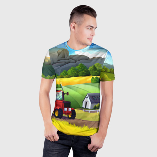 Мужская футболка 3D Slim Farm, цвет 3D печать - фото 3