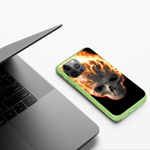 Чехол для iPhone 12 Pro Max с принтом Череп в огне, фото #5