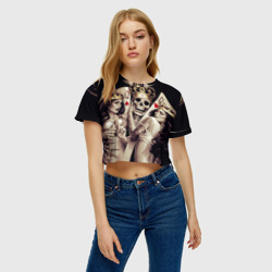 Женская футболка Crop-top 3D Скелетоны - фото 2