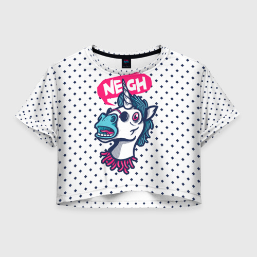 Женская футболка Cropp-top Смех единорога Фото 01 Женская футболка Cropp-top Смех единорога Фото 01