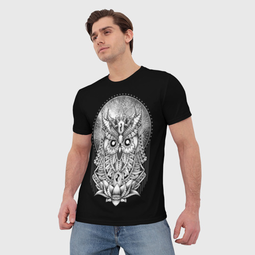 Мужская футболка 3D Королевская сова, цвет 3D печать - фото 3