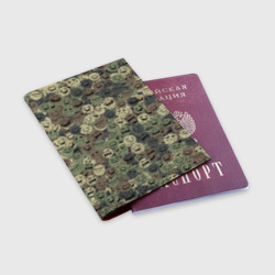 Обложка для паспорта матовая кожа Камуфляж со злыми смайлами - фото 2