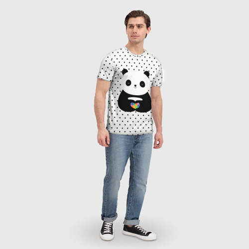 Мужская футболка 3D Любовь панды - фото 5