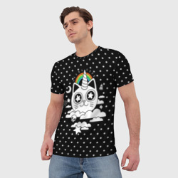 Мужская футболка 3D Магический котик - фото 2