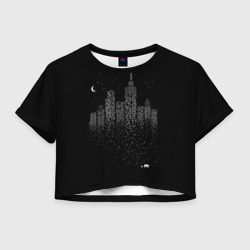 Женская футболка Crop-top 3D Ночной город