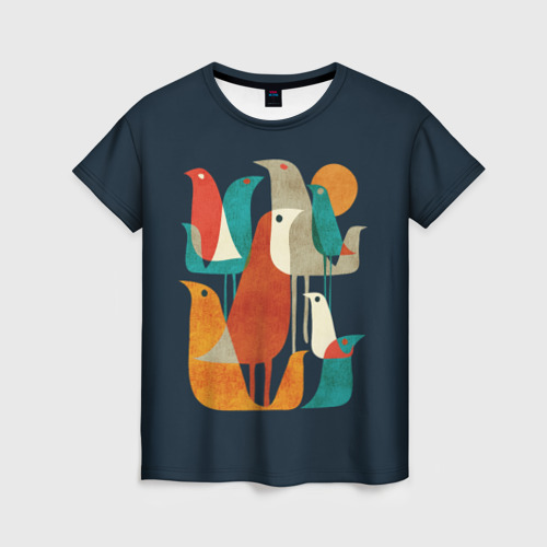 Женская футболка 3D Осенние птицы, цвет 3D печать
