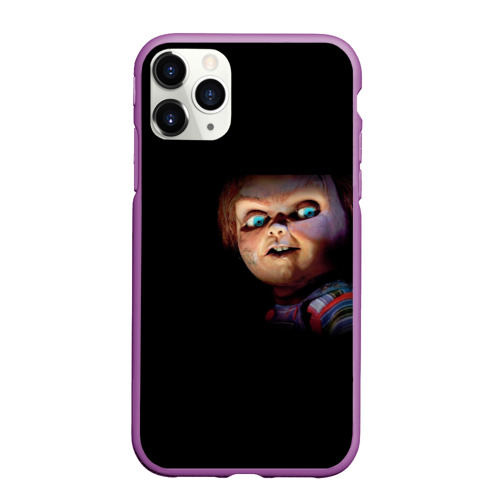 Чехол для iPhone 11 Pro Max матовый Кукла Чаки, цвет фиолетовый