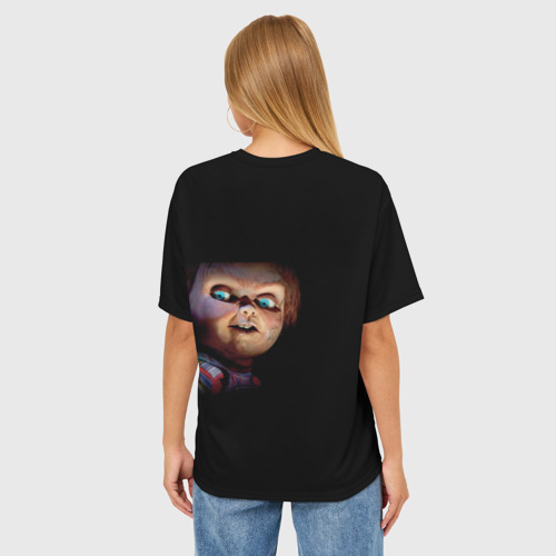 Женская футболка oversize 3D Кукла Чаки, цвет 3D печать - фото 4