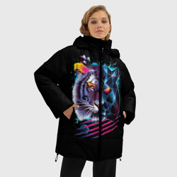Женская зимняя куртка Oversize Ретро тигр - фото 2