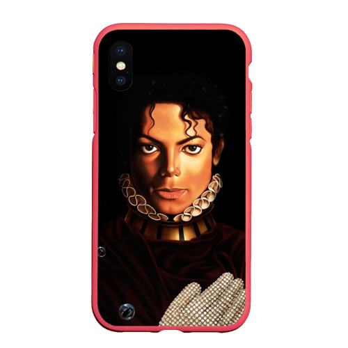 Чехол для iPhone XS Max матовый Король Майкл Джексон, цвет красный